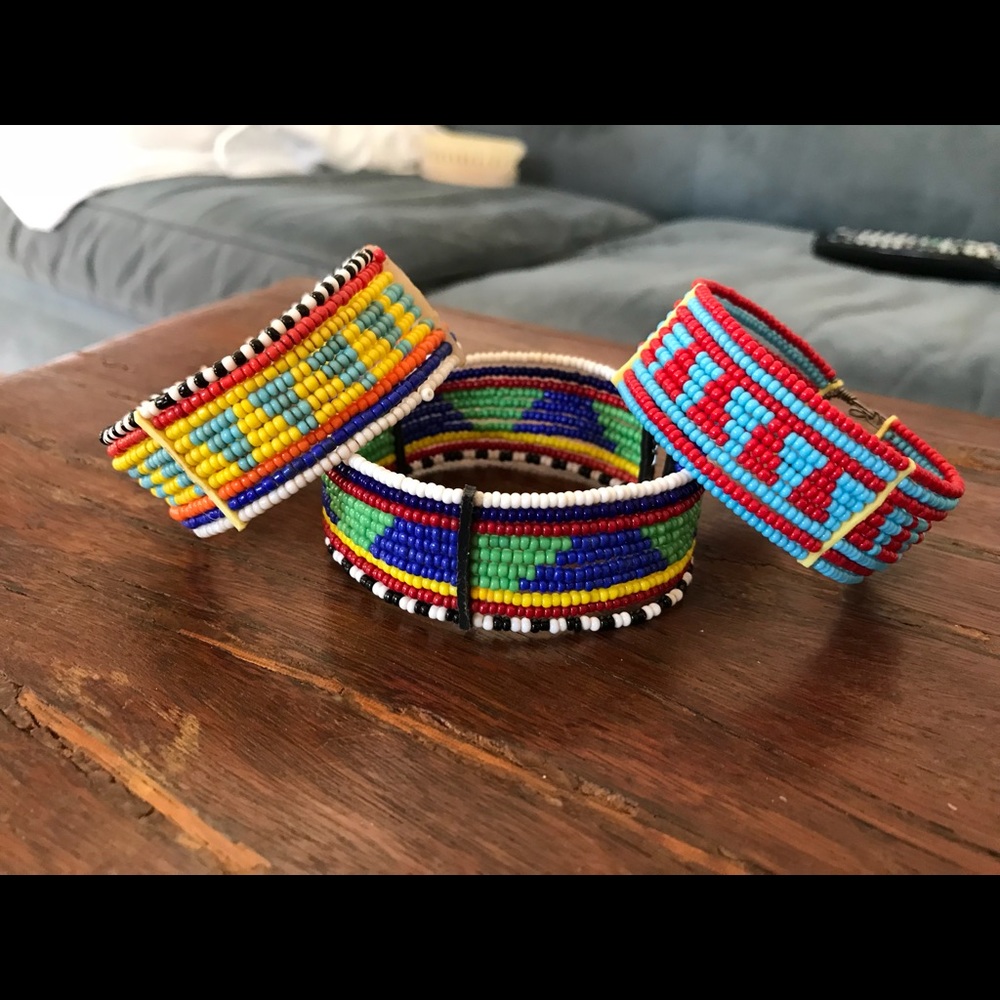 African beaded cuff bracelets
